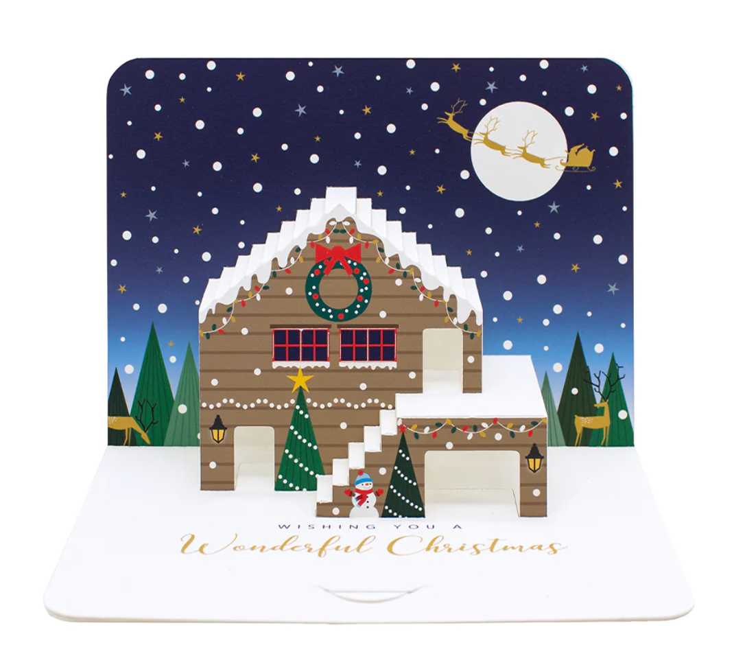 3D Pop Up Christmas Festive Cabin by Form PPX32