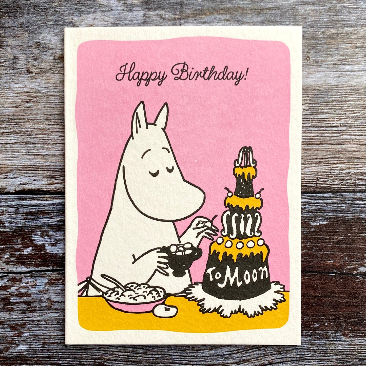 Birthday Cake Moomin Letterpress Card GLP083
