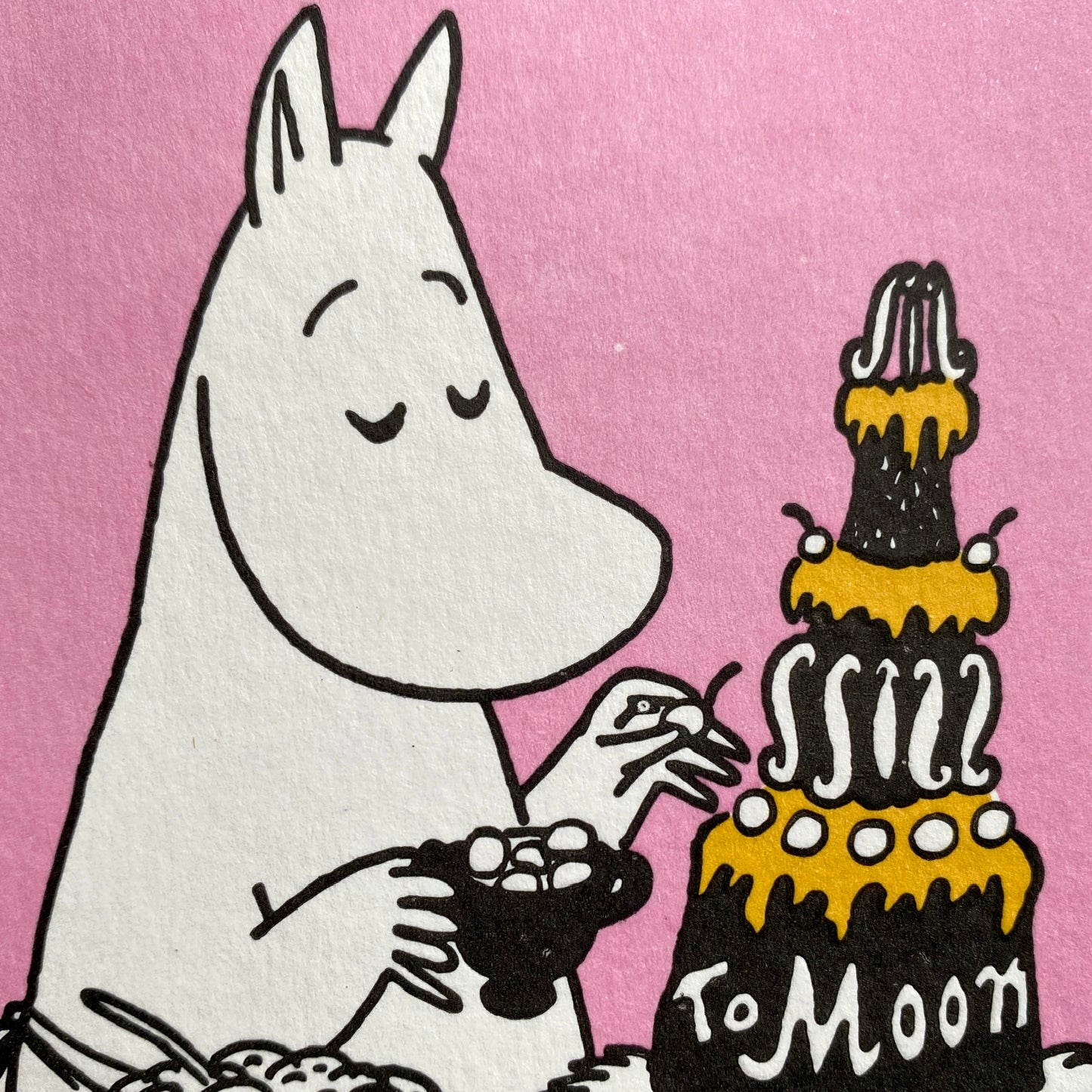 Birthday Cake Moomin Letterpress Card GLP083