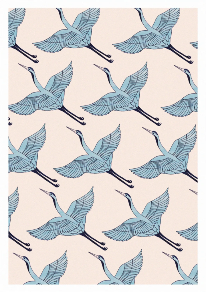 Blue Cranes, Sakura by The Art File SK10