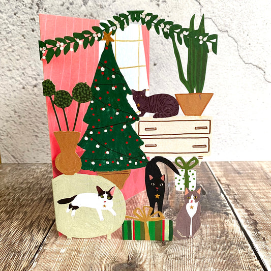 Cat Palais Lasercut Christmas Card by Anne Bentley GCX986