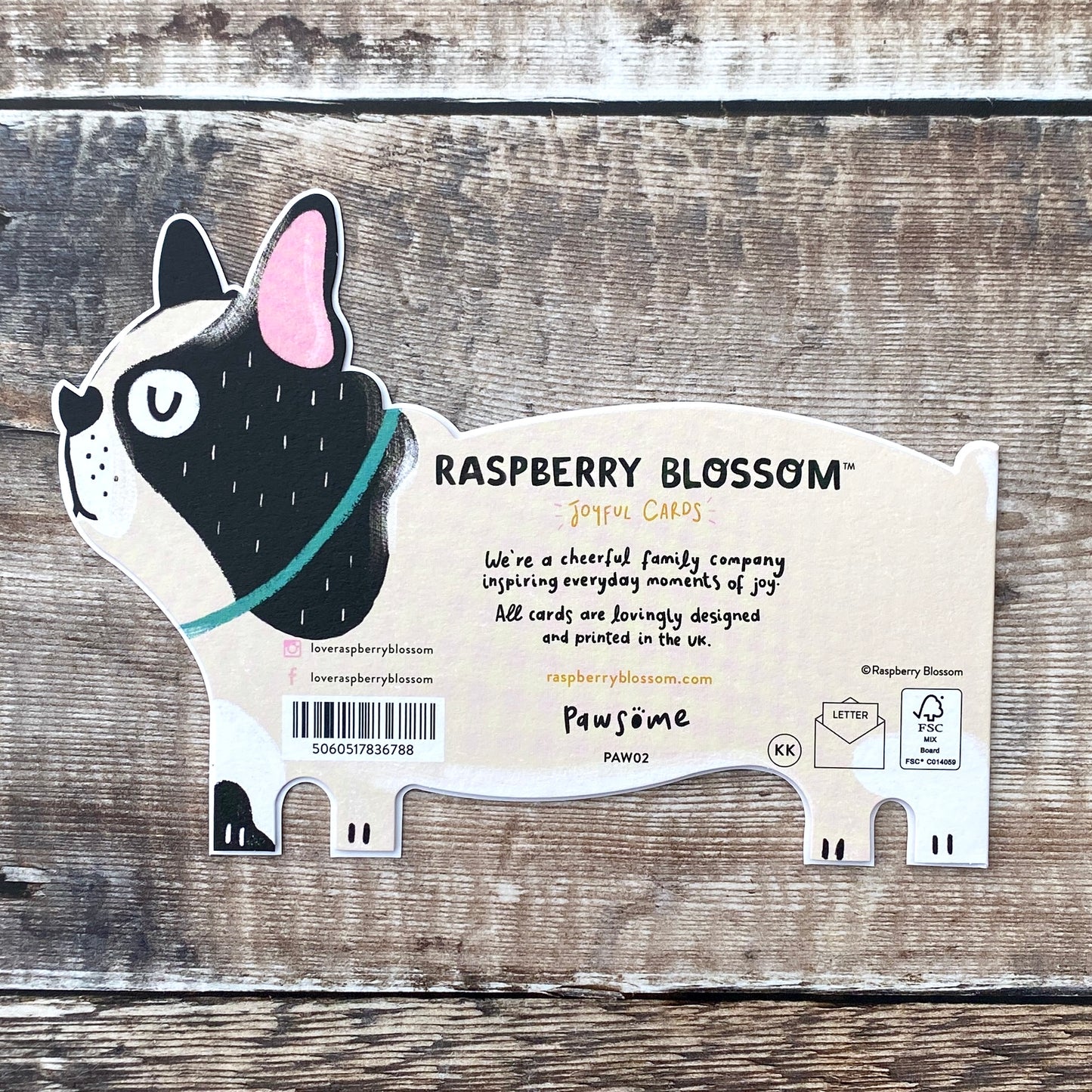 Die Cut French Bulldog, Pawsome PAW02