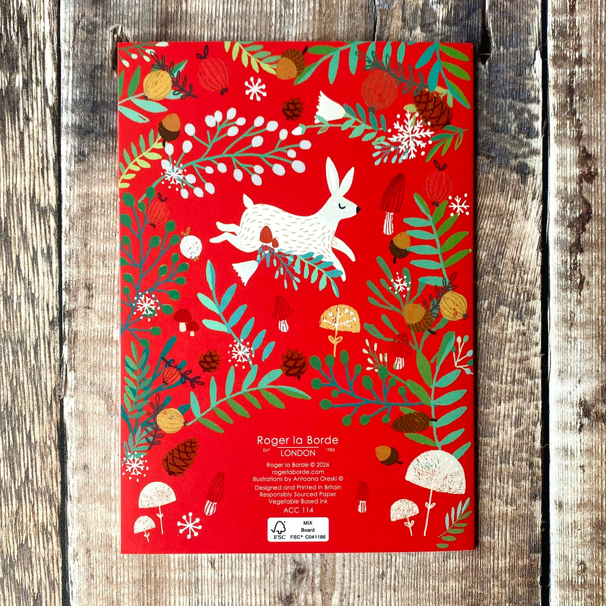 Frosty Forest Animal Wreath Mini Advent Calendar Card ACC114
