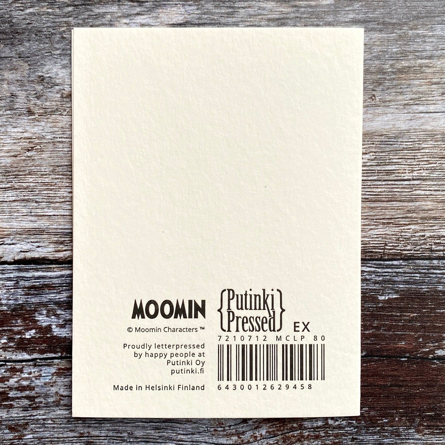 Gift Moomin Letterpress Card GLP055
