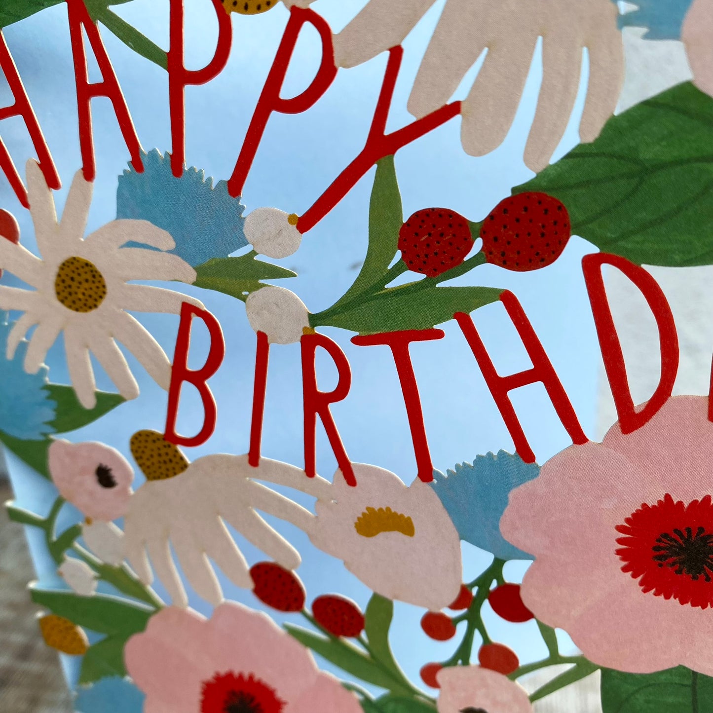Happy Birthday Big Pink Lasercut Card, Kate Pugsley GC2310