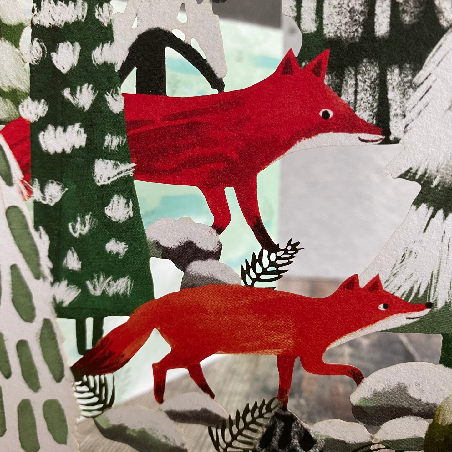 Lodestar Foxes Lasercut Christmas Card by Katie Vernon GCX993