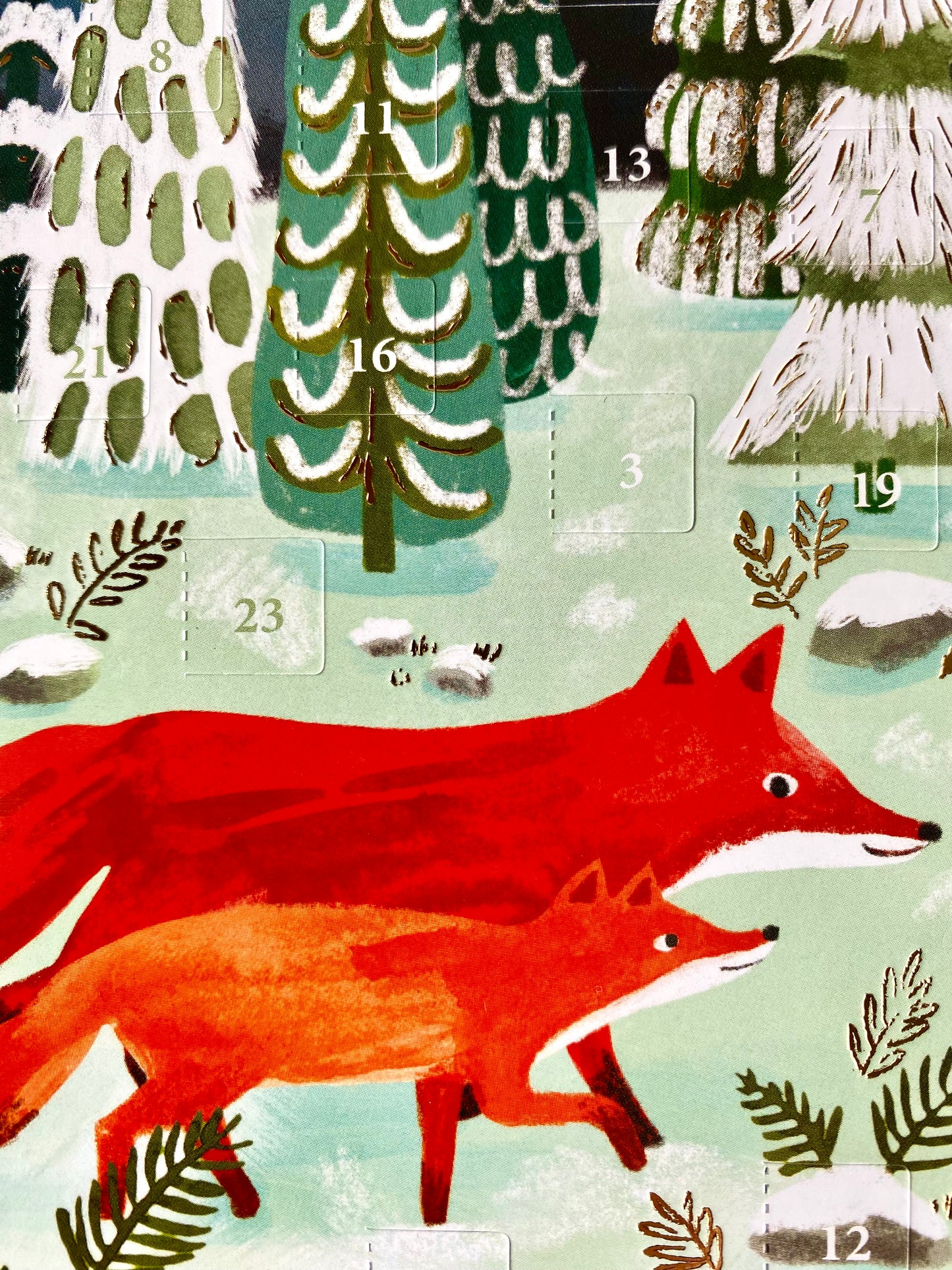 Lodestar Foxes Mini Advent Calendar Card by Katie Vernon ACC087