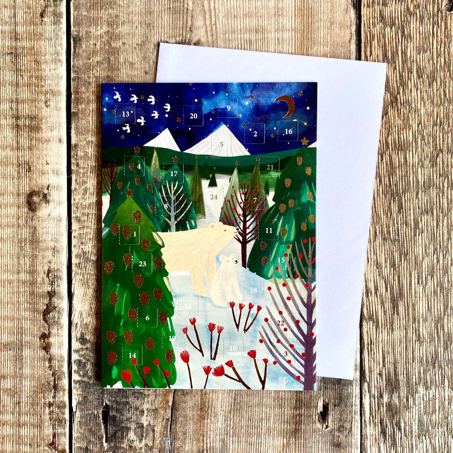 Lodestar Polar Bear Mini Advent Calendar Card by Katie Vernon ACC080
