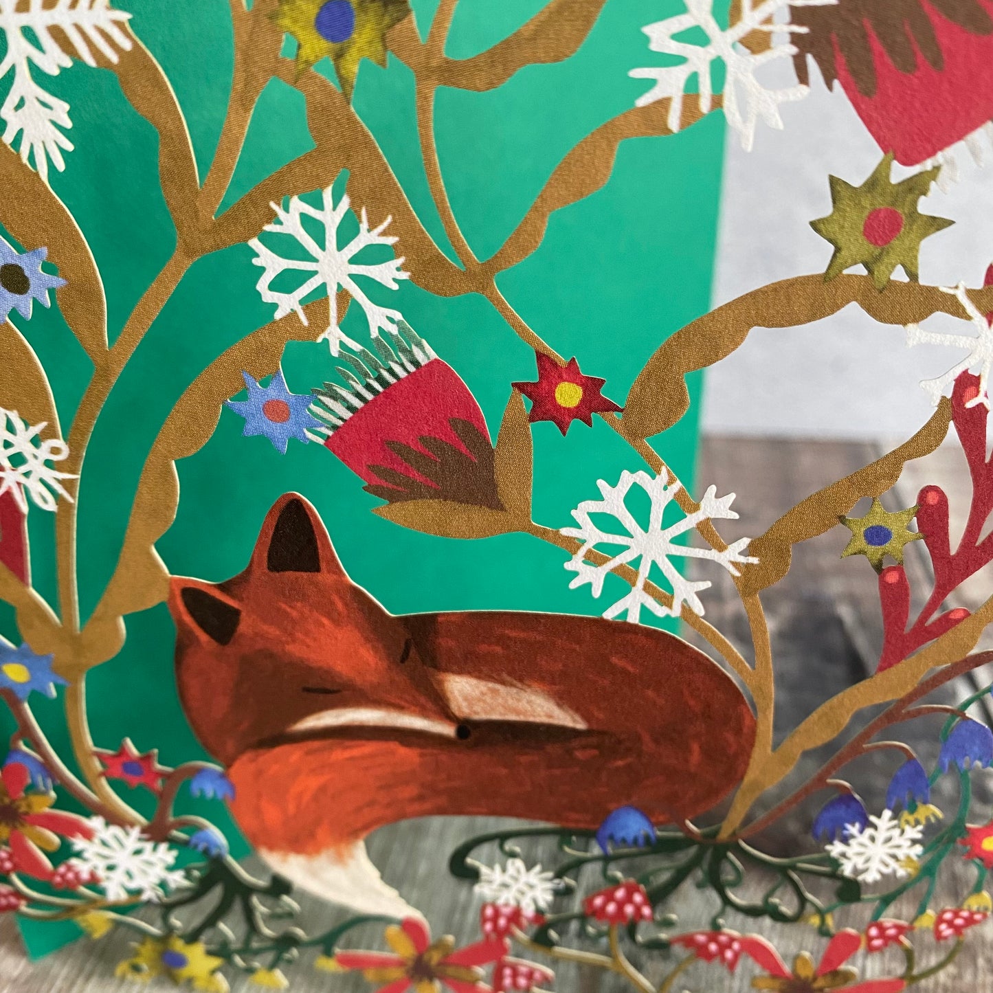 Lodestar Sleeping Fox Lasercut Christmas Card by Katie Vernon GCX964