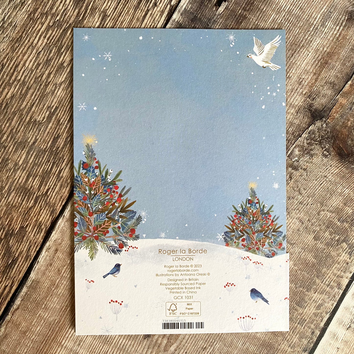 Paw Prints Lasercut Christmas Card by Antoana Oreski GCX1031