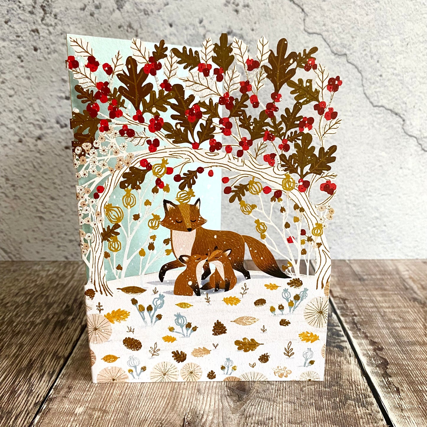 Pawprints in the Snow Lasercut Christmas Card by Antoana Oreski GCX985