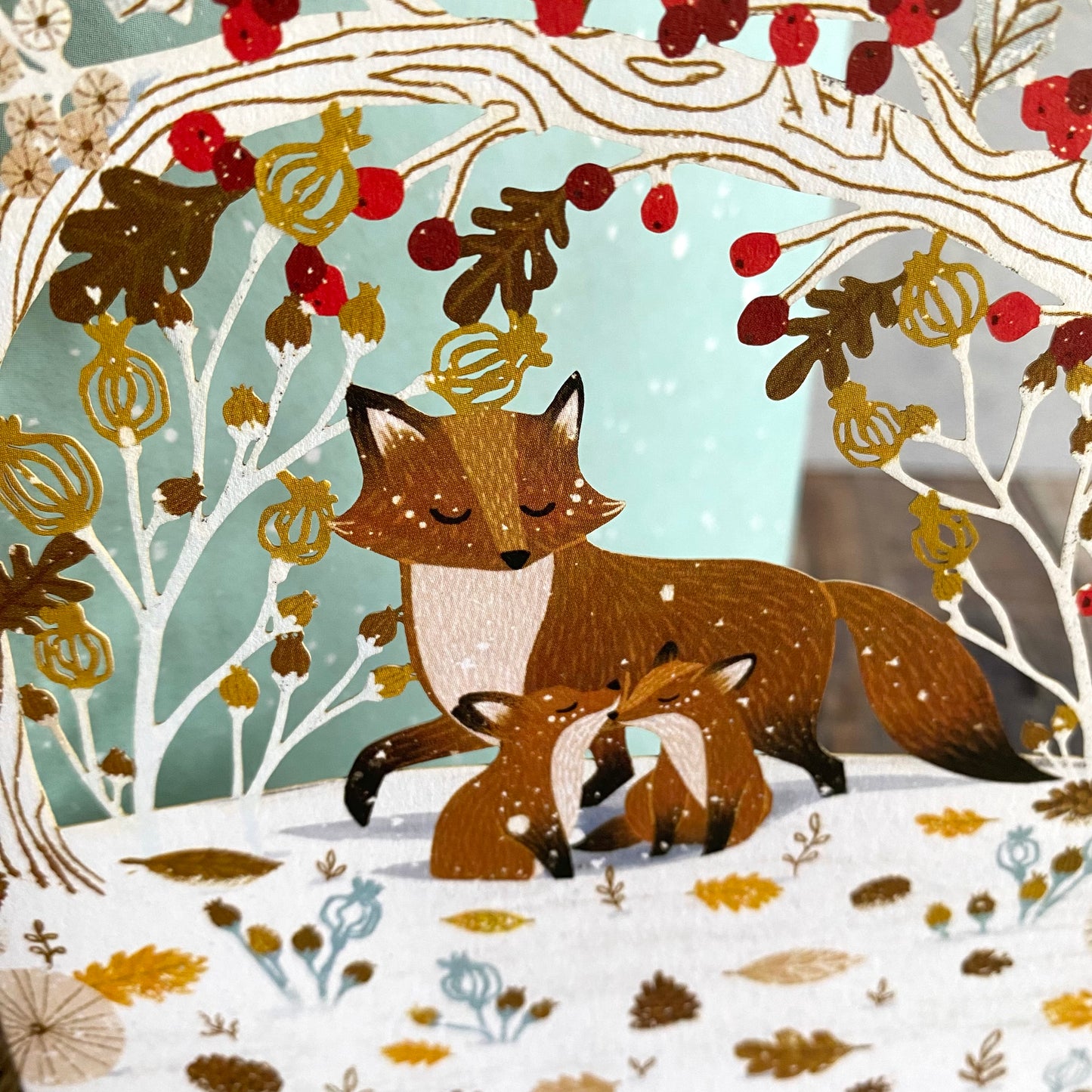 Pawprints in the Snow Lasercut Christmas Card by Antoana Oreski GCX985