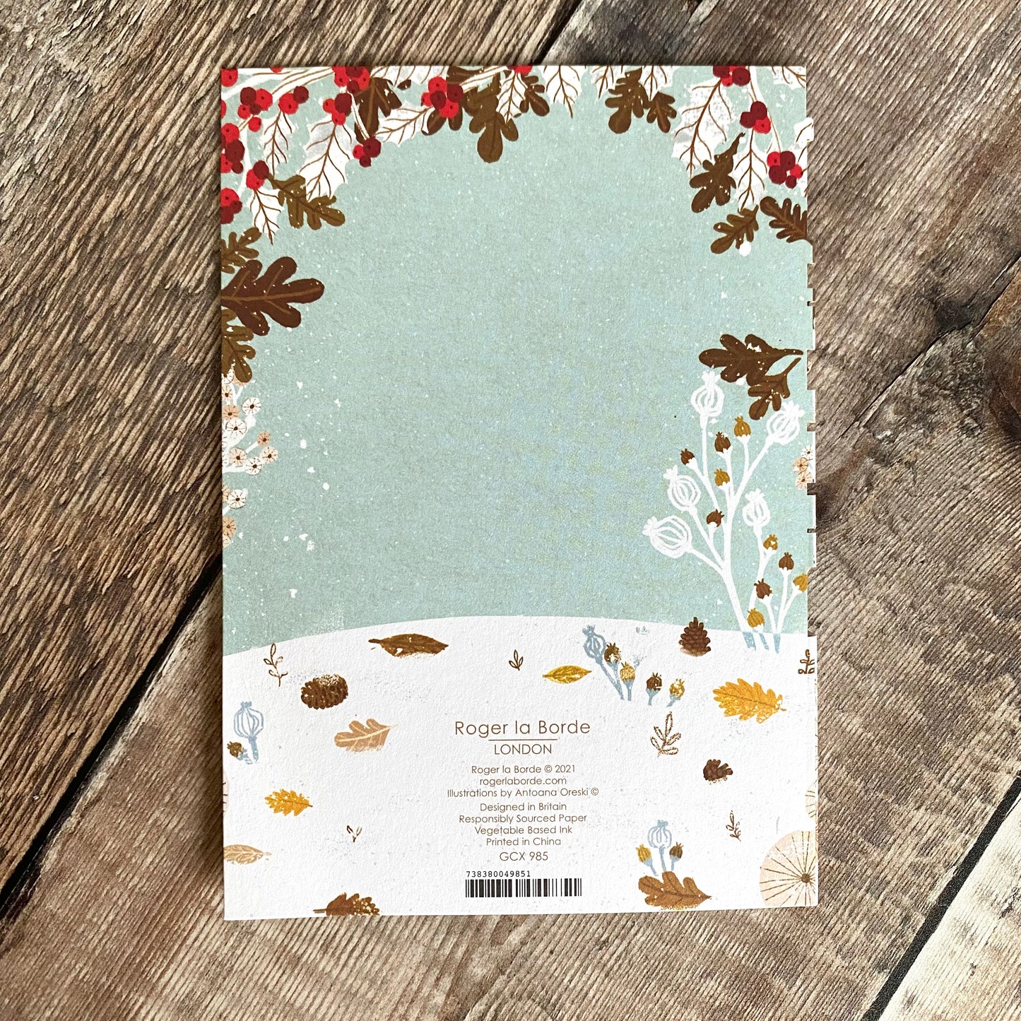 Pawprints in the Snow Lasercut Christmas Card by Antoana Oreski GCX985