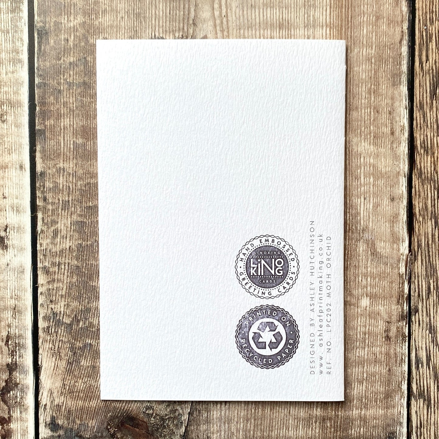 Pink Orchid Mother's Day Lino print Card by Ashley Hutchinson LBC200