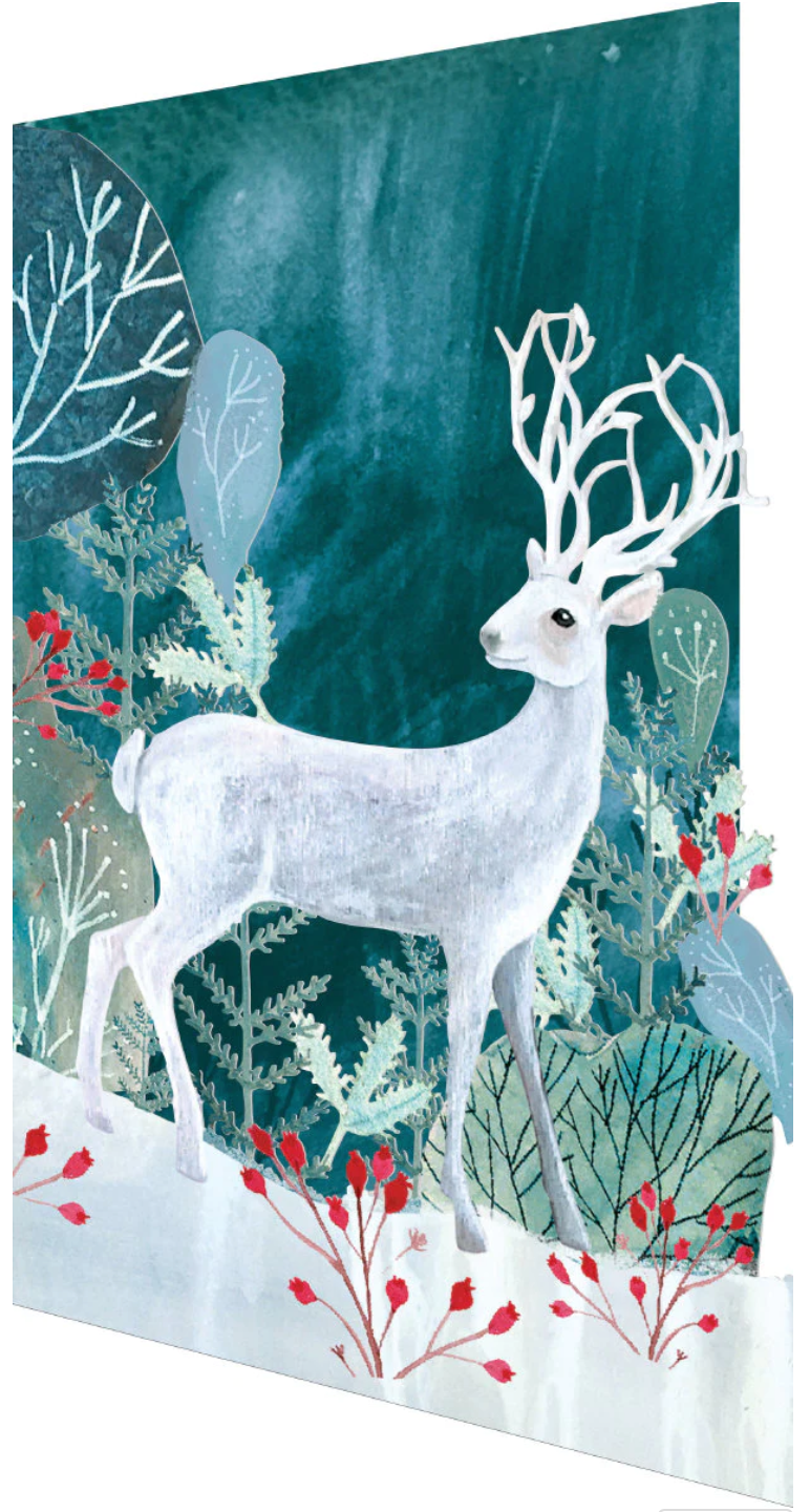 Christmas Stag Lasercut Christmas Card by Kendra Binney GCX1046