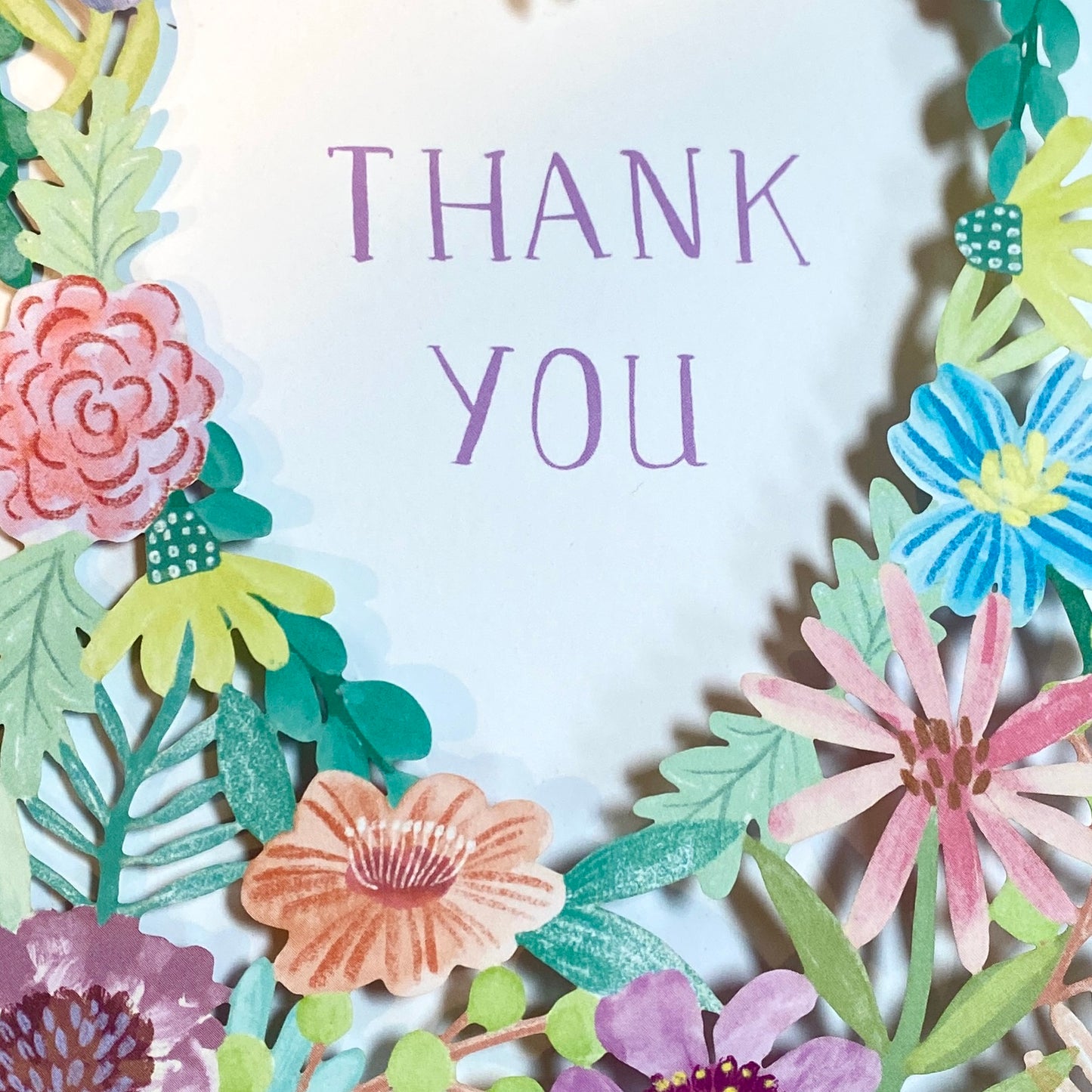 Flower Heart Thank you Lasercut Card by Katie Vernon GC2379
