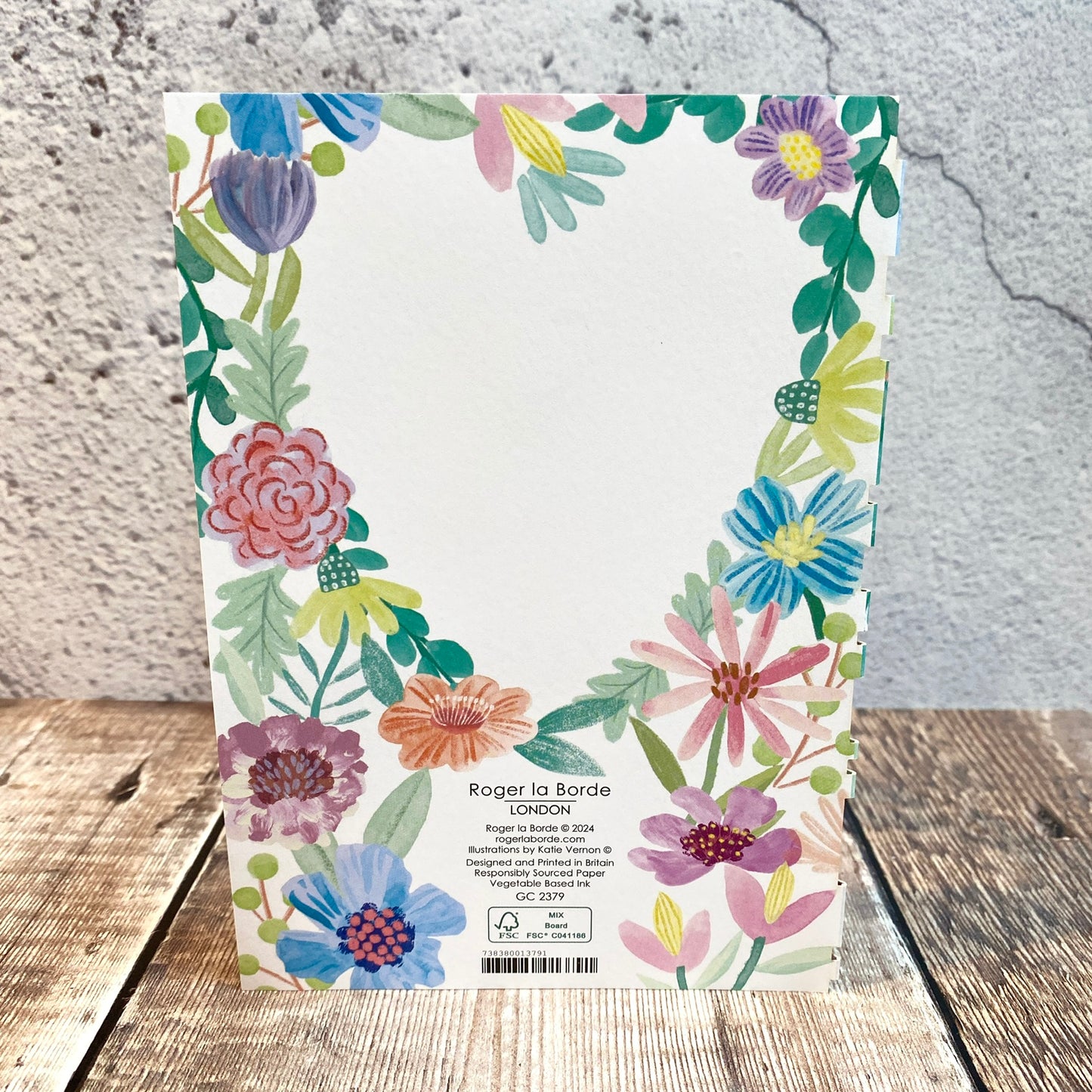 Flower Heart Thank you Lasercut Card by Katie Vernon GC2379