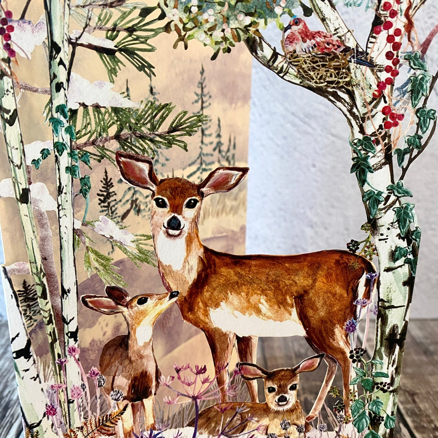 Wild Winters Song - Deer Lasercut Christmas Card by Fay Ford GX1052