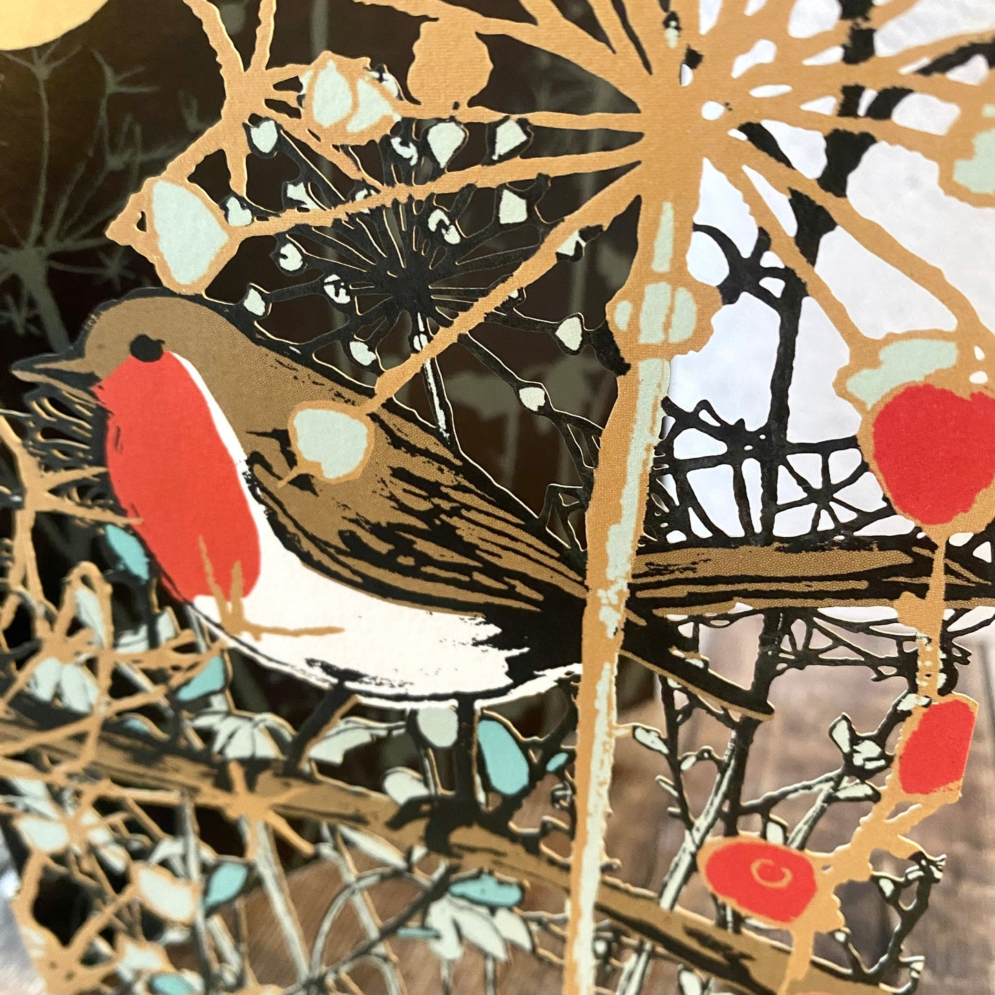 Winters Tale Robin Lasercut Christmas Card GCX1048
