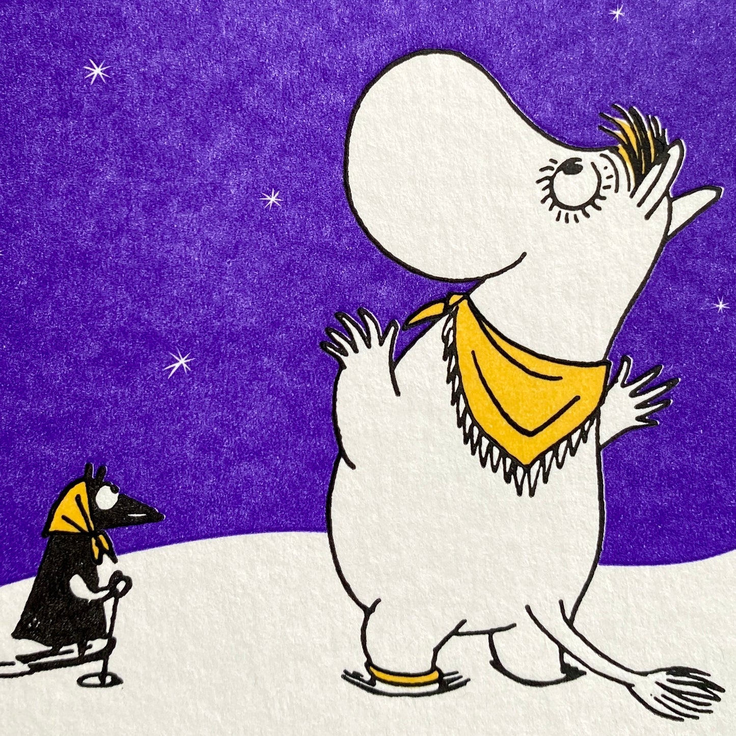 Shooting Star Moomin Letterpress Card GLP087