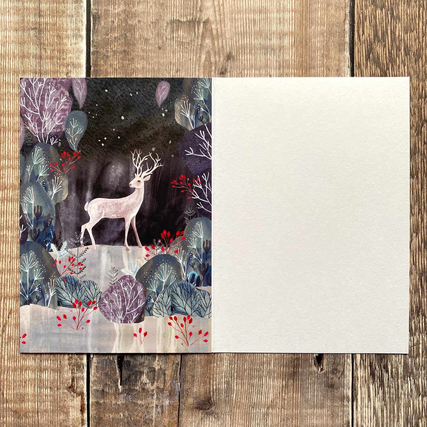 Silver Stag Mini Advent Calendar Card by Kendra Binney ACC074