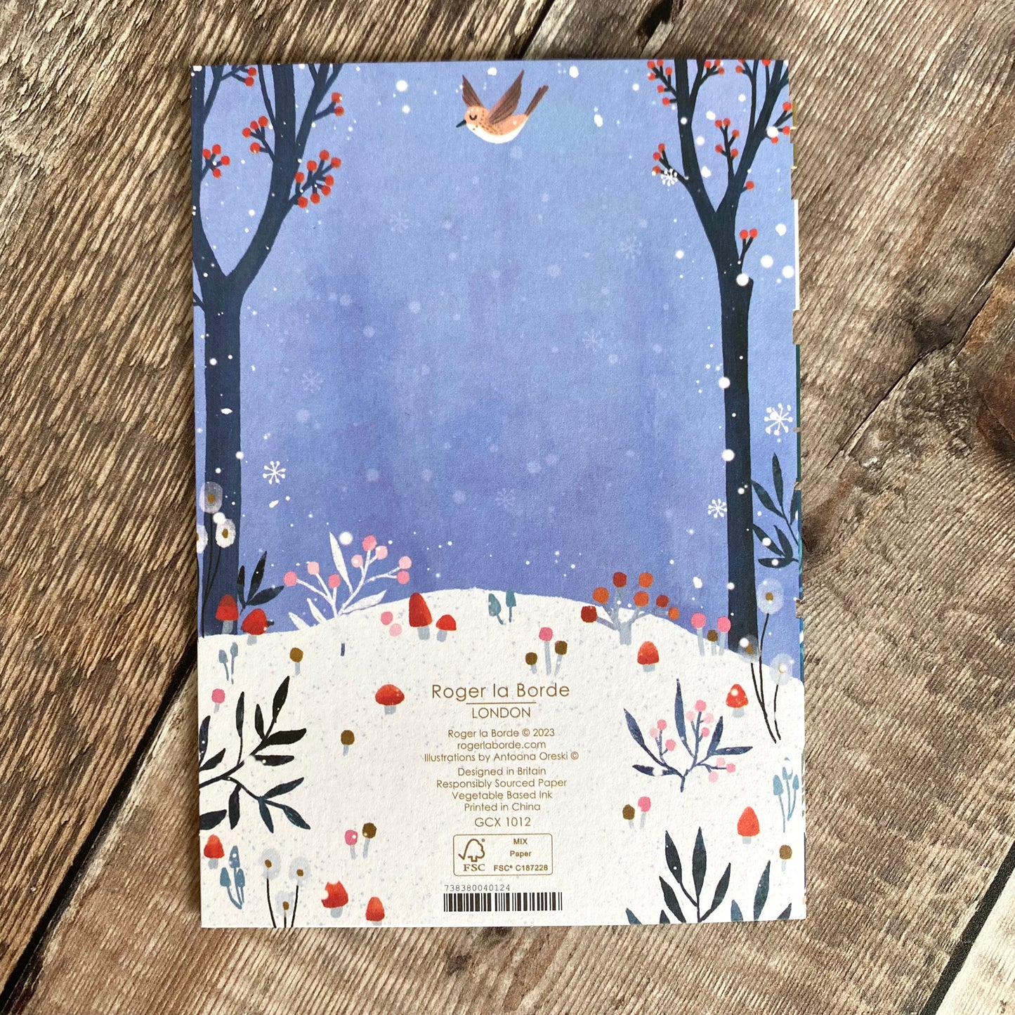 Sleeping Hedgehogs Hideaway (Midnight) Lasercut Christmas Card by Antoana Oreski GCX1012