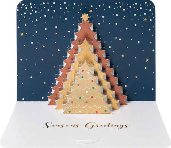 3D Pop Up Christmas Tree (Gold) by Form PPX18