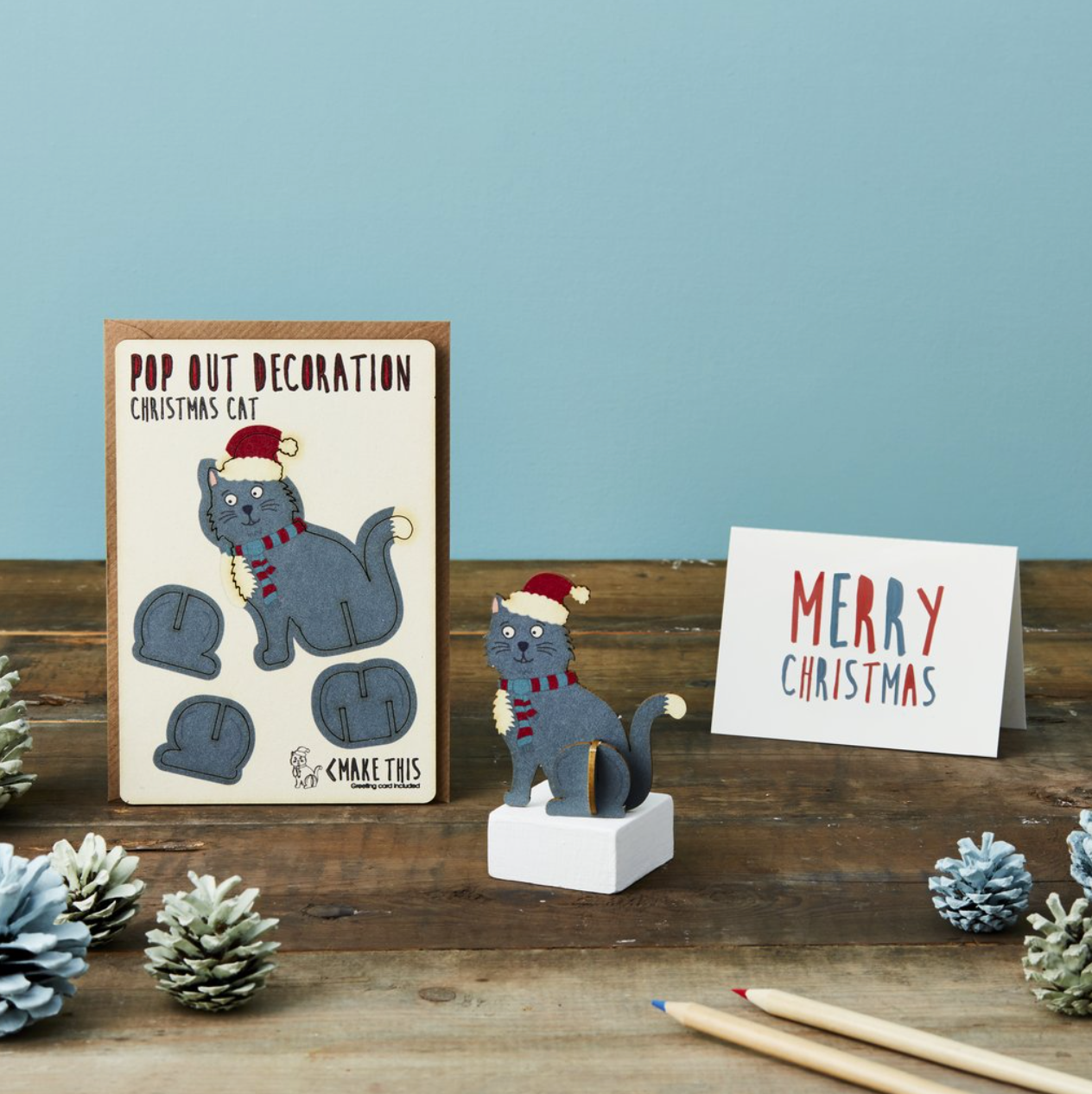 Christmas Cat Pop Out Decoration and Card