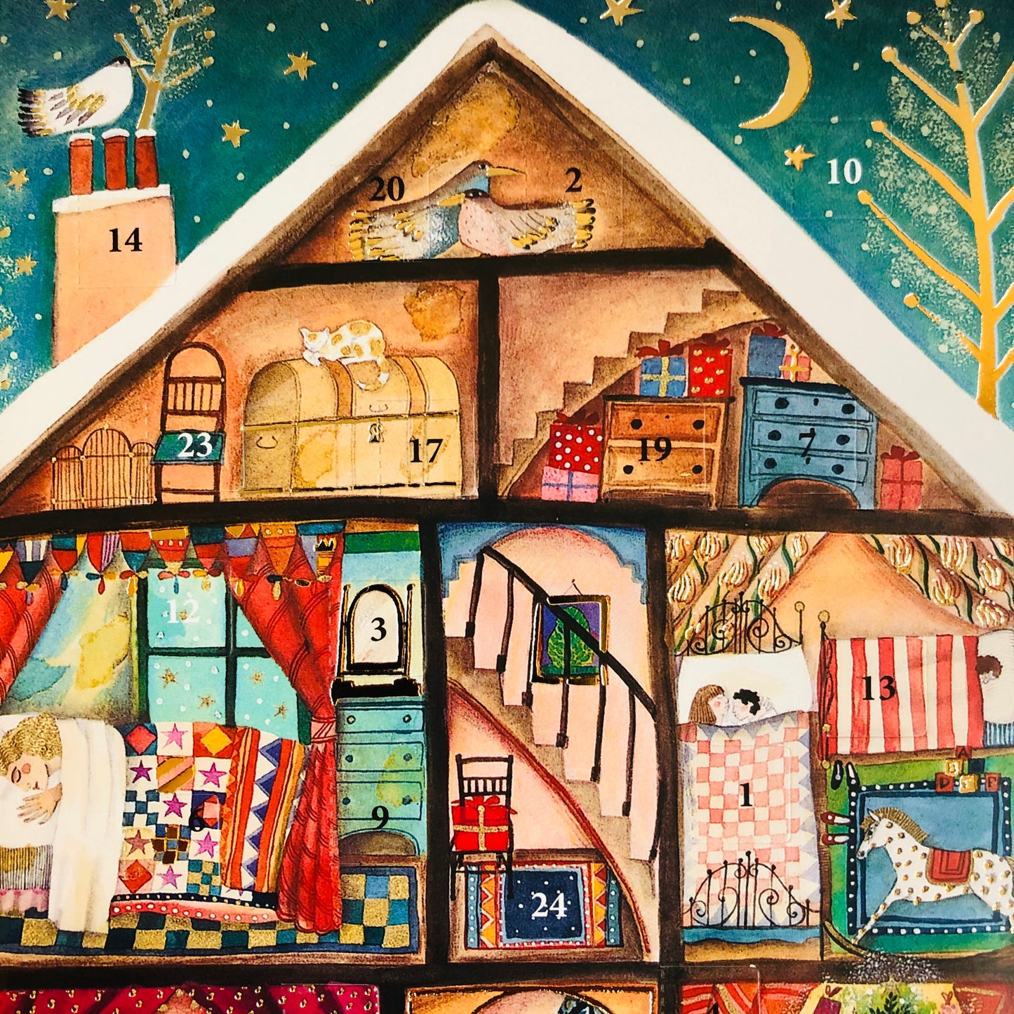 Christmas House Mini Advent Calendar Card by Jane Ray ACC033