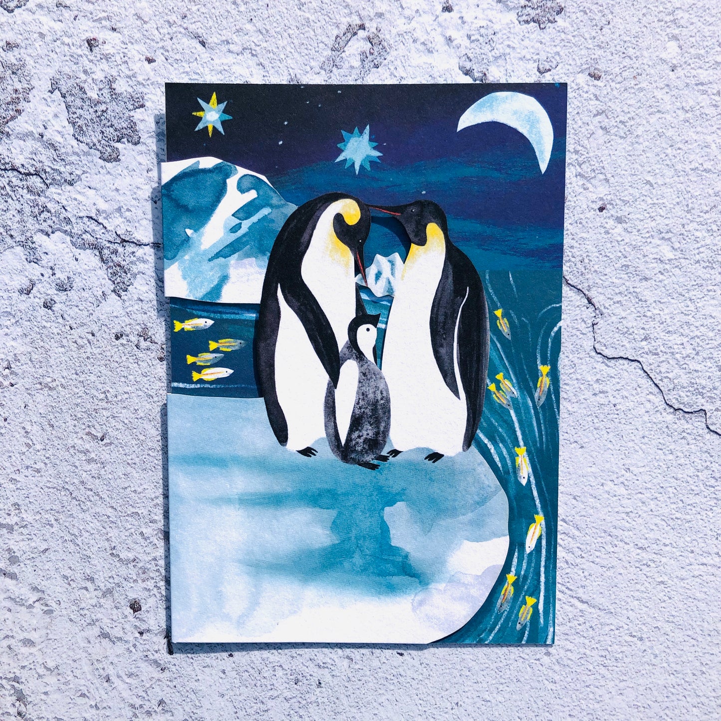 Christmas Penguins Lasercut Christmas Card by Katie Vernon GCX961