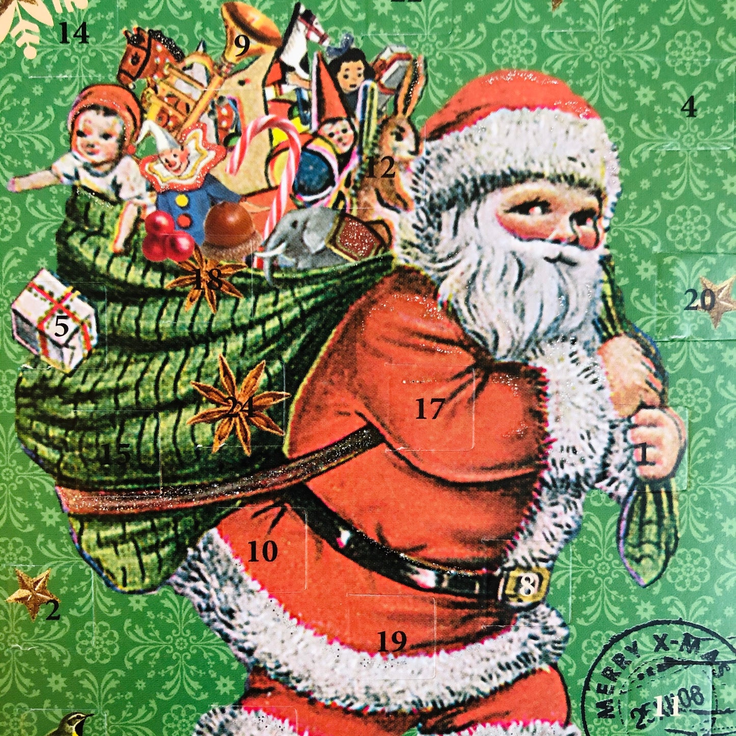 Vintage Santa Mini Advent Calendar Card by Christina Kolsch ACC036