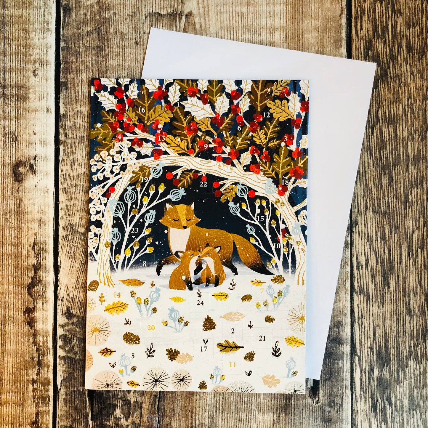 Frosty Forest Fox Mini Advent Calendar Card by Antoana Oreski ACC071