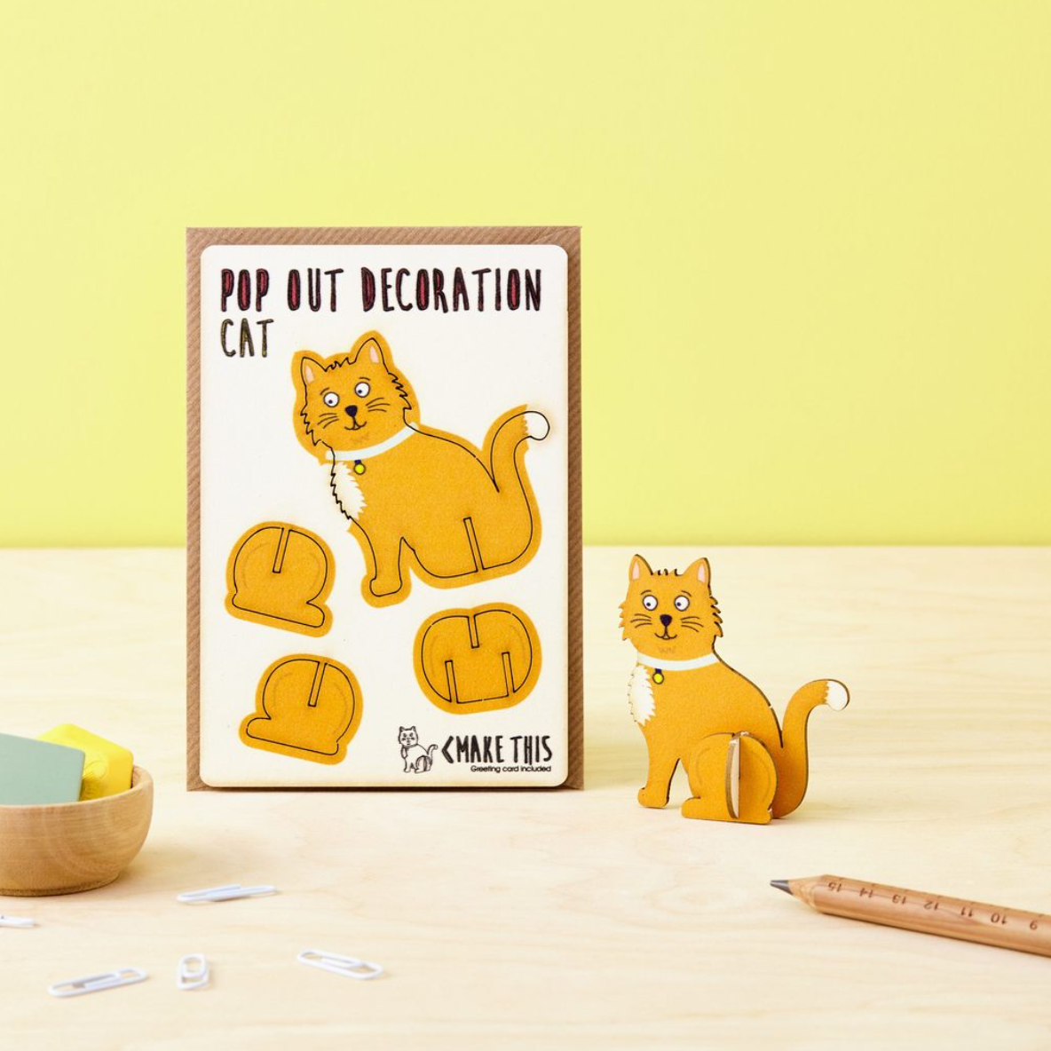 Ginger Cat Pop Out Decoration and Card