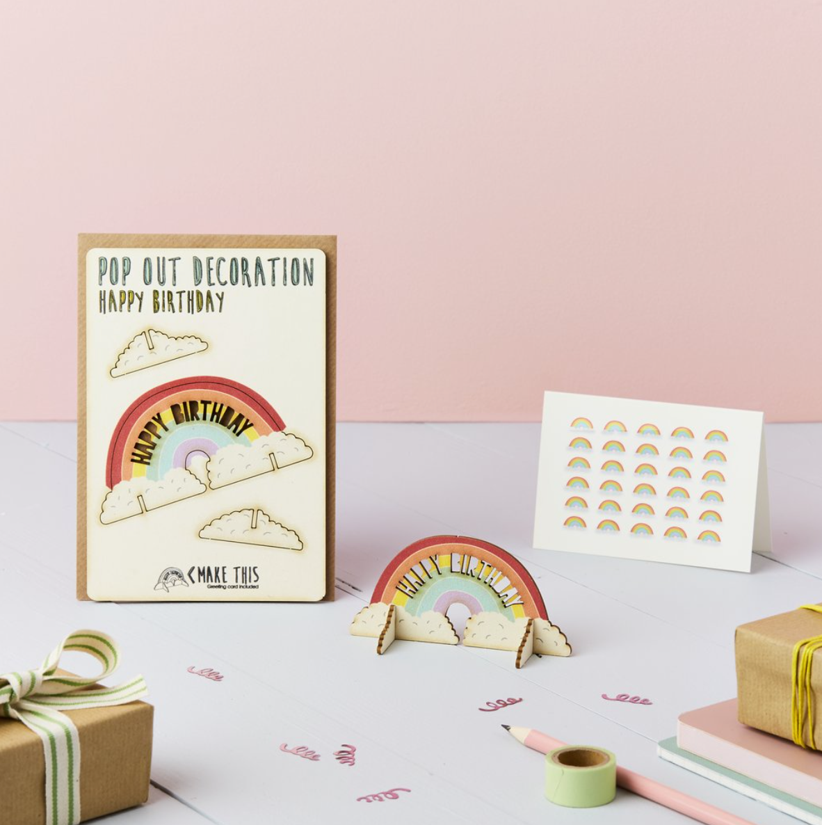 Happy Birthday Rainbow Pop Out Decoration and Card