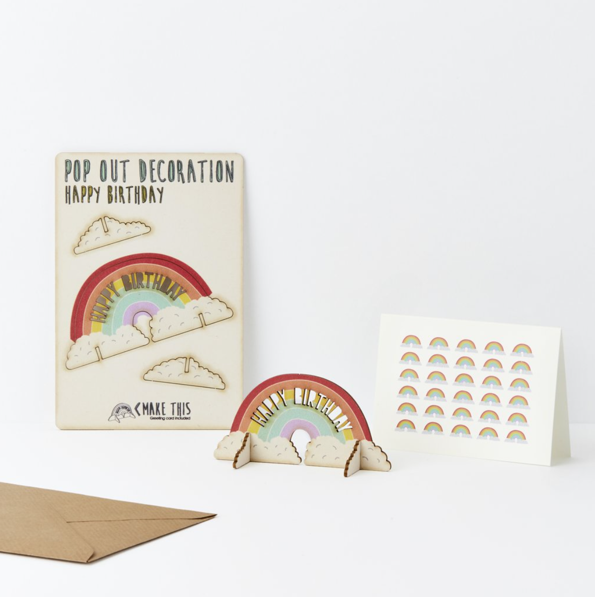Happy Birthday Rainbow Pop Out Decoration and Card