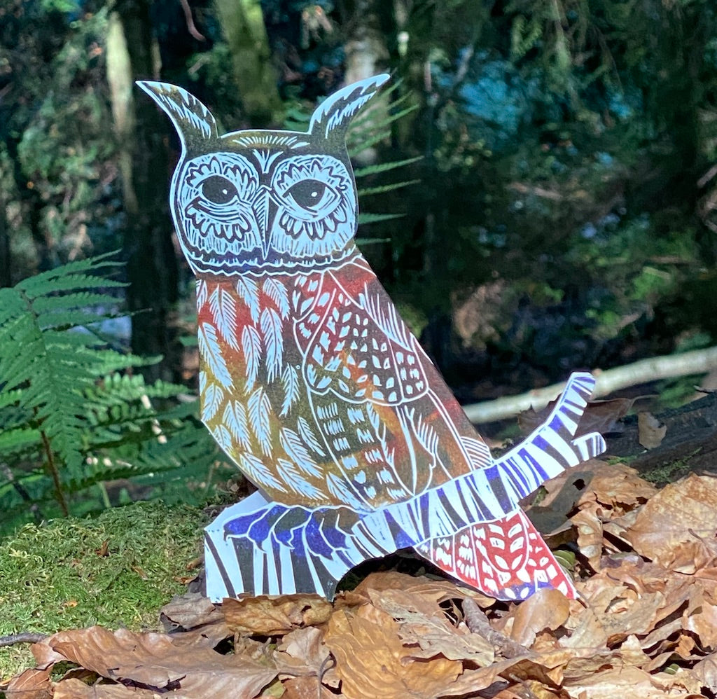 3D Owl by Printmaker Judy Lumley