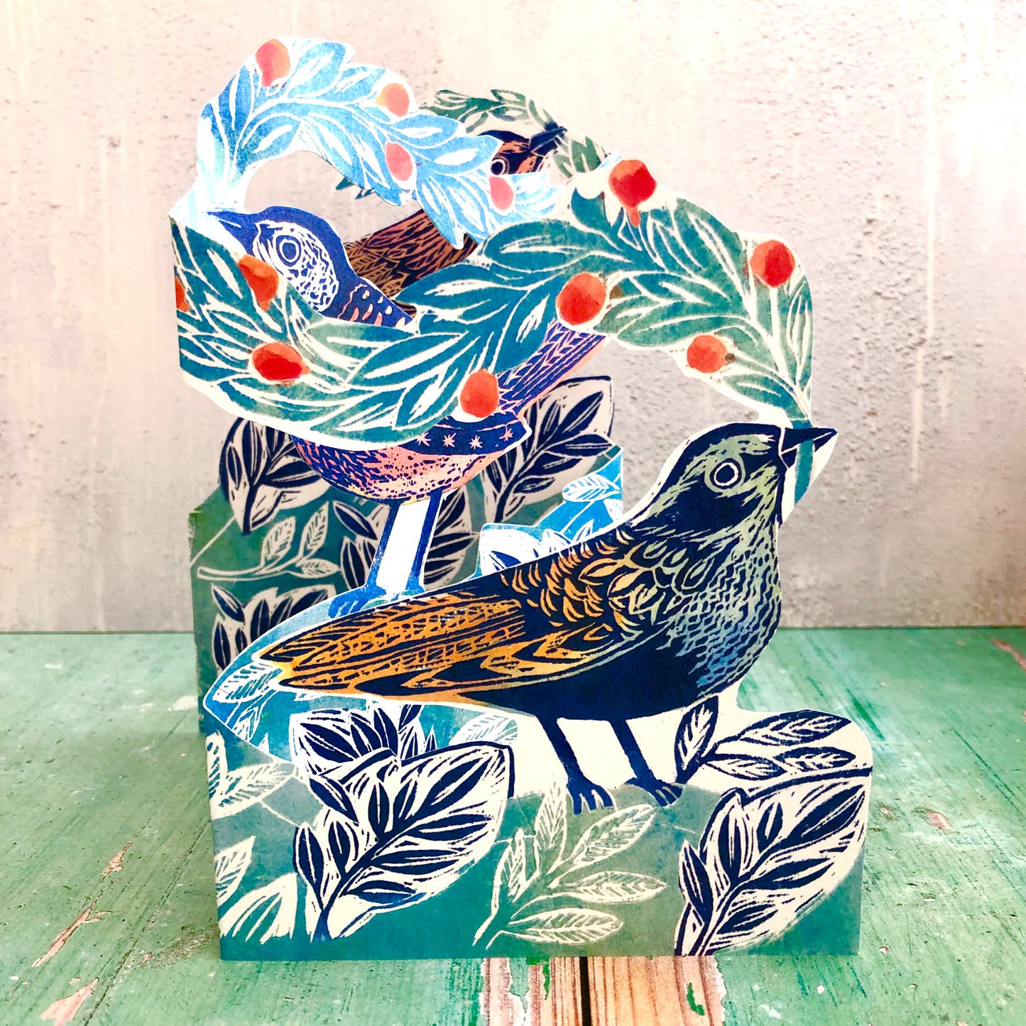 3D Berry Bird by Printmaker Judy Lumley