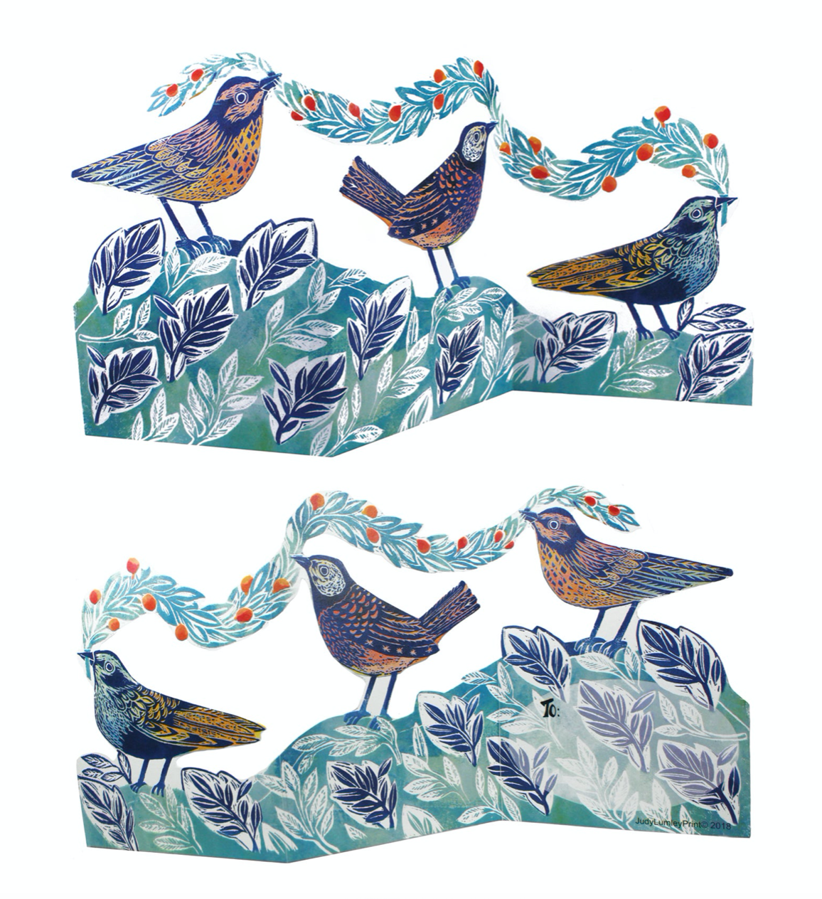 3D Berry Bird by Printmaker Judy Lumley