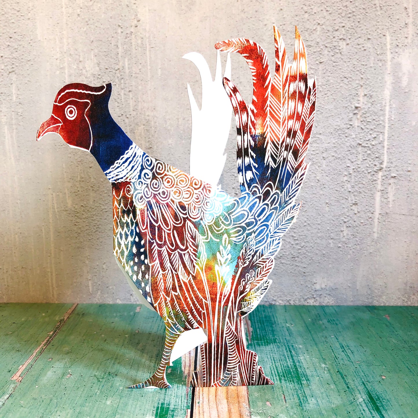 3D Pheasant by Printmaker Judy Lumley