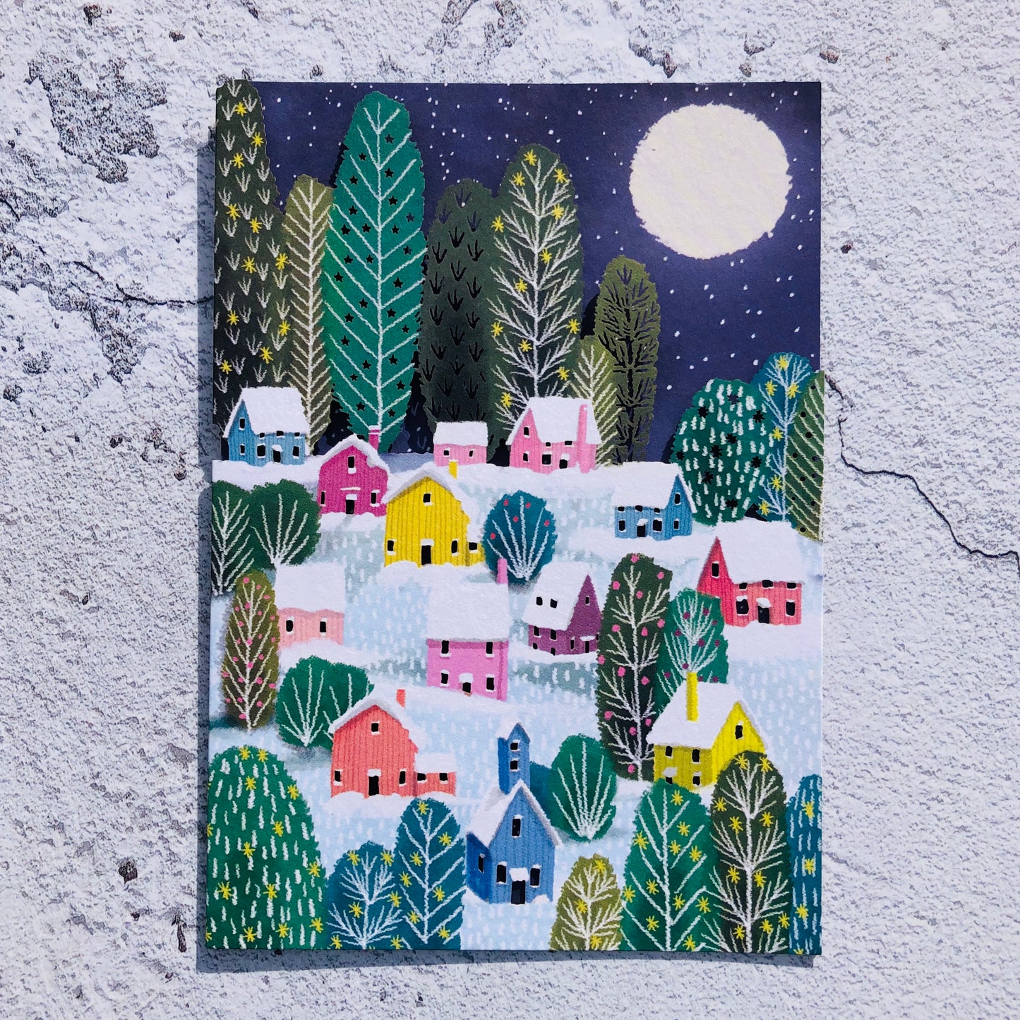 Little Houses Lasercut Christmas Card by Jane Newland GCX958