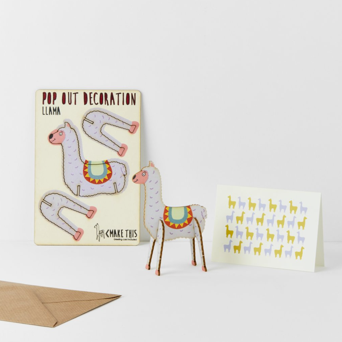 Llama Pop Out Decoration and Card