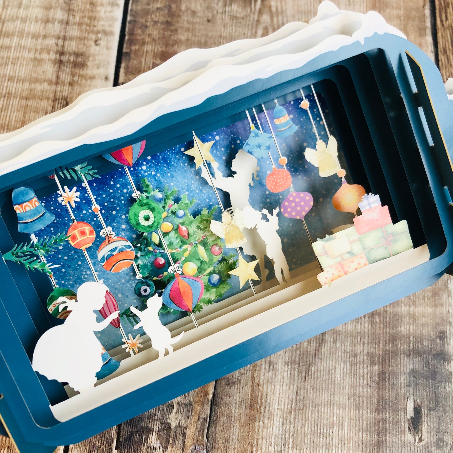 Message in a Bottle 3D Card Christmas Baubles XMIB029