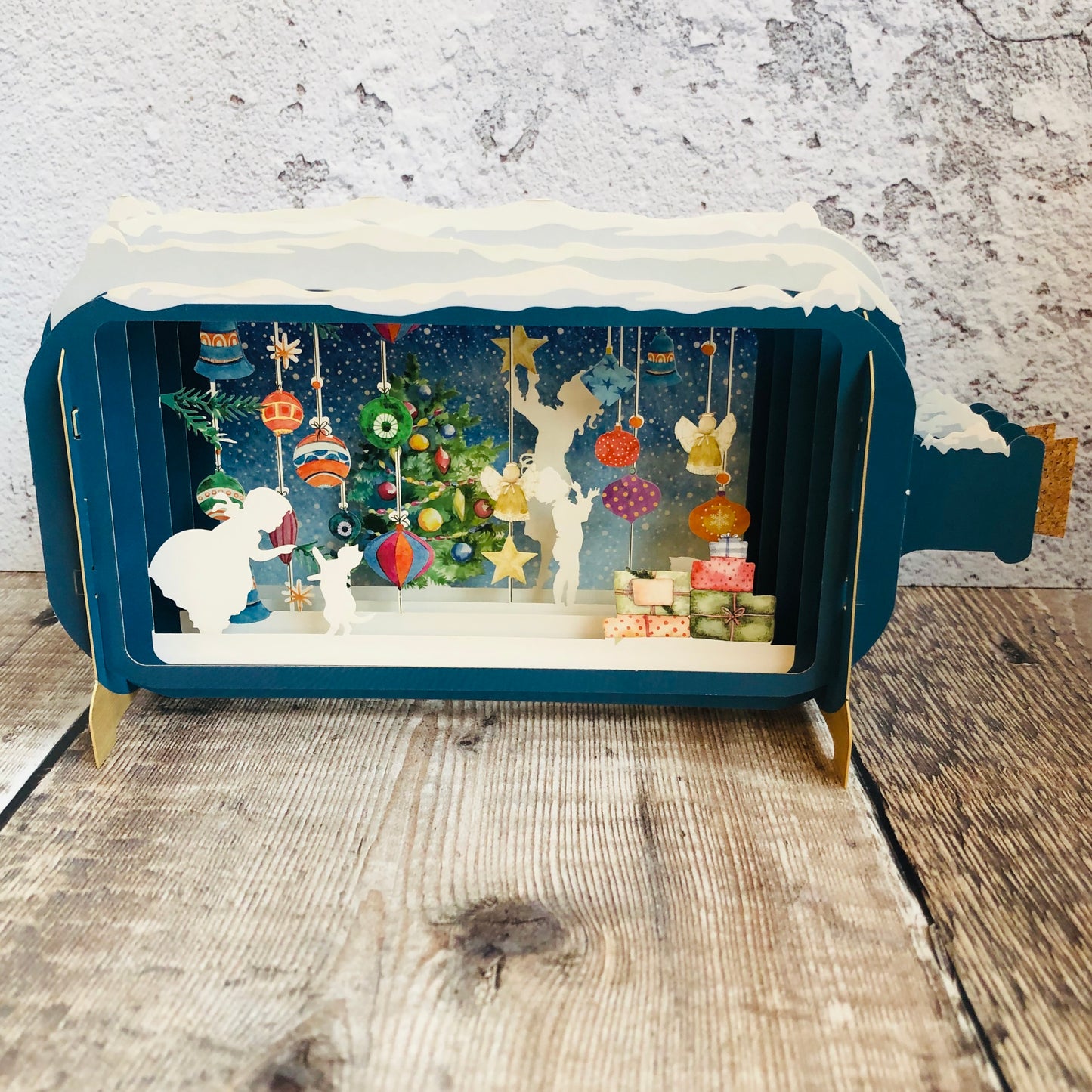 Message in a Bottle 3D Card Christmas Baubles XMIB029