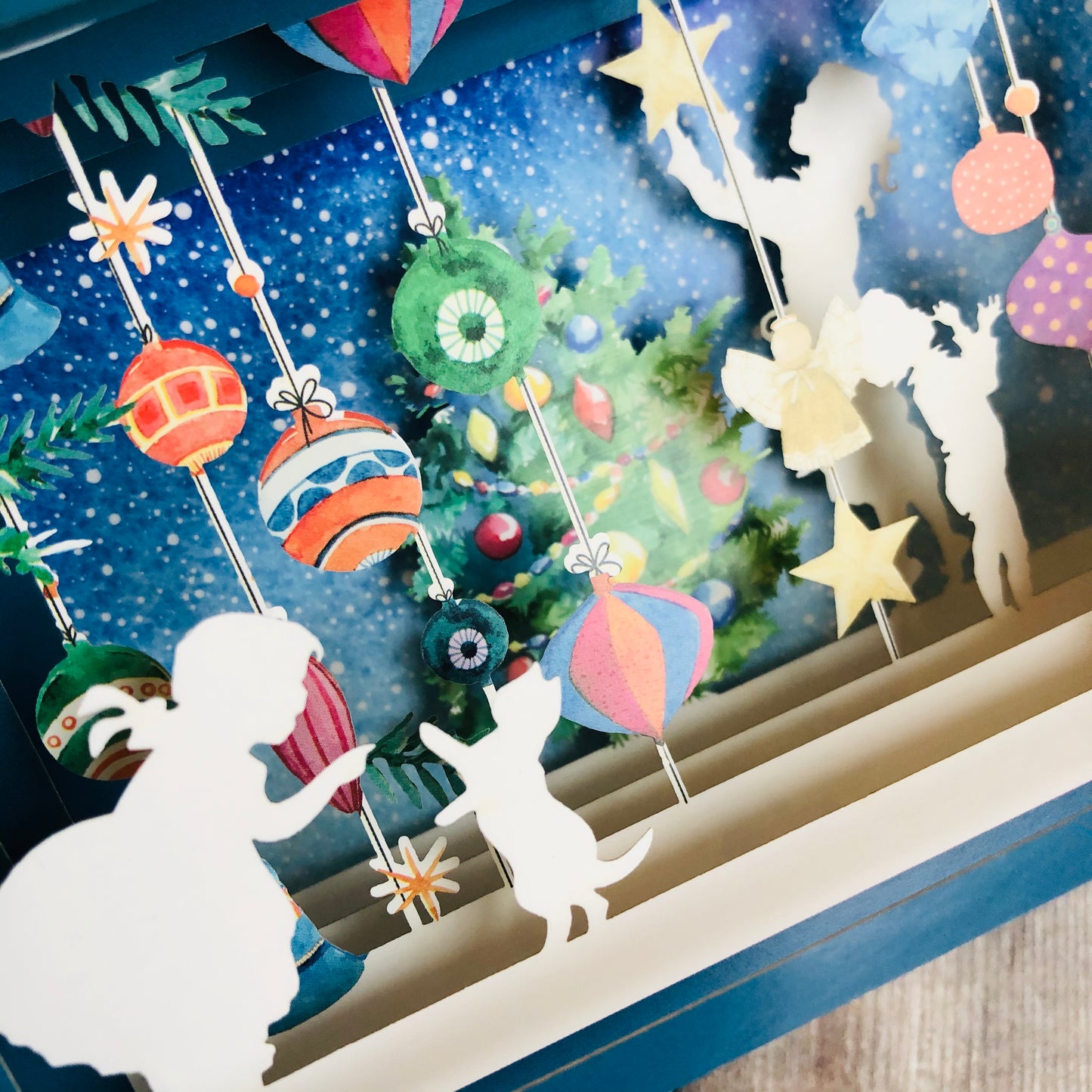 Message in a Bottle 3D Card Christmas Baubles XMIB029