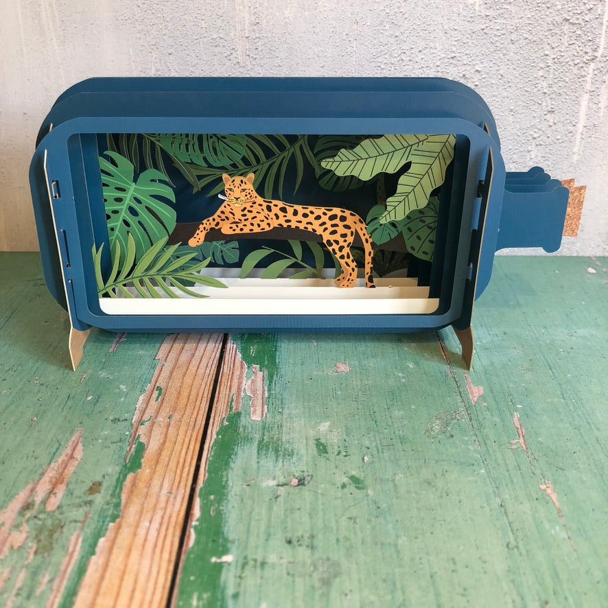 Message in a Bottle 3D Card Leopard MIB076