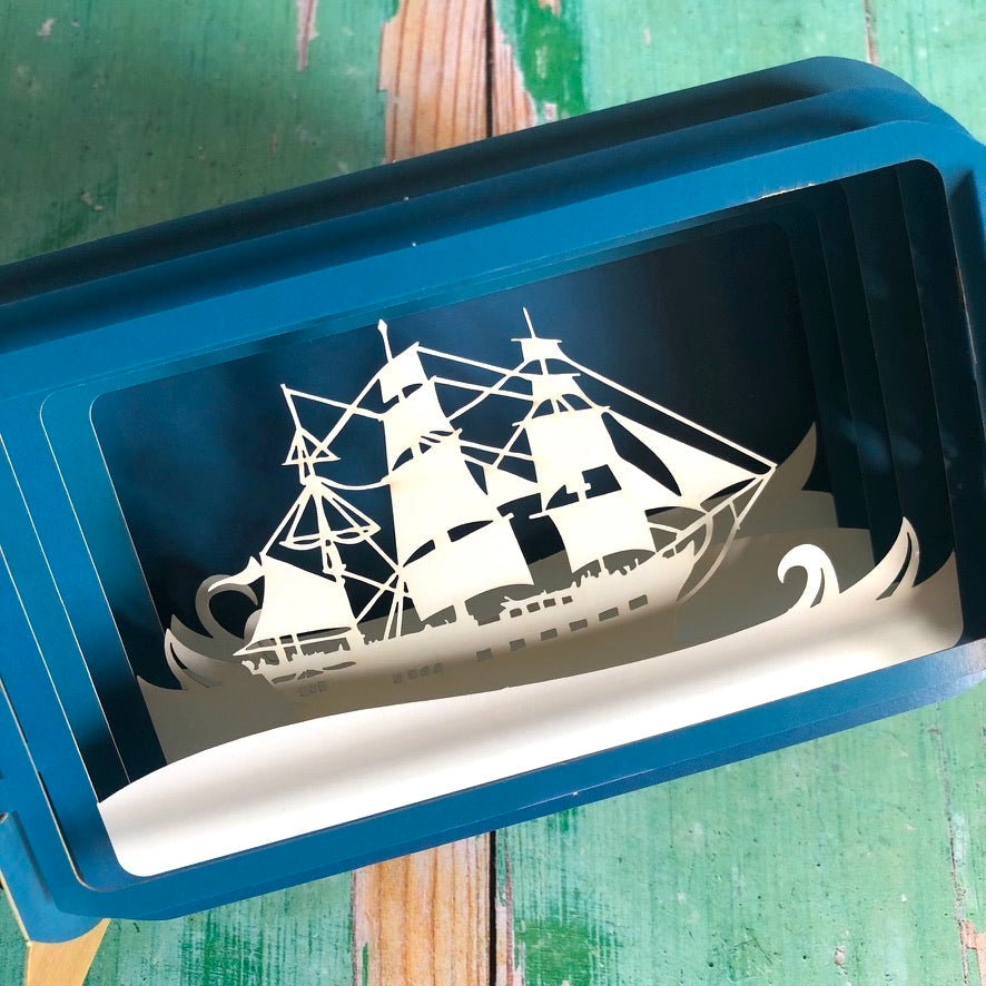 Message in a Bottle 3D Card - Ship in a Bottle MIB008