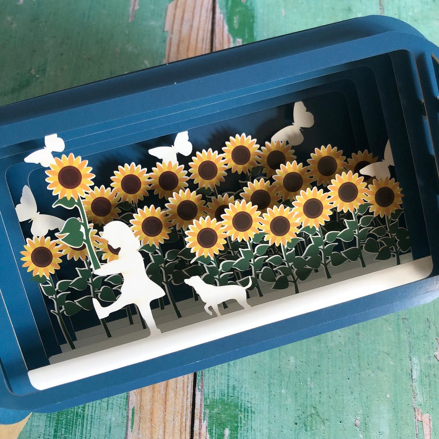 Message in a Bottle 3D Card Sunflower