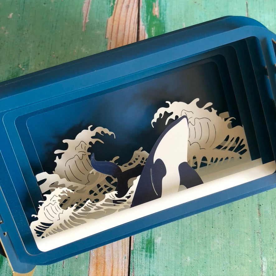 Message in a Bottle 3D Card - Whale