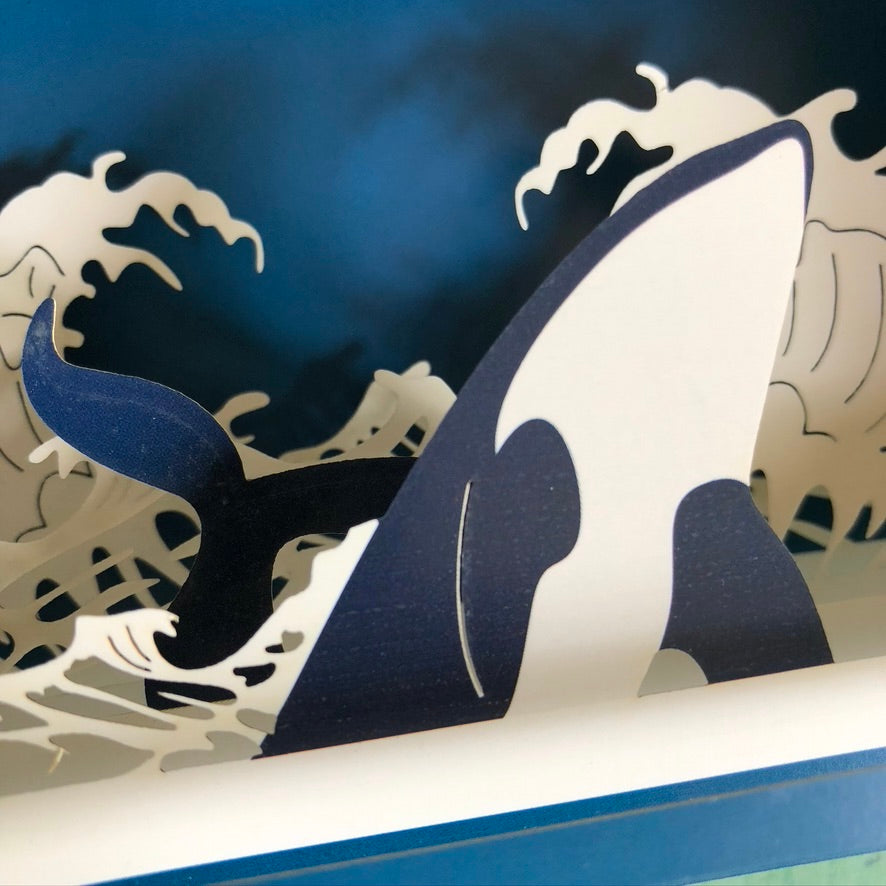 Message in a Bottle 3D Card - Whale