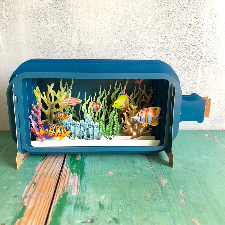 Message in a Bottle 3D Card - Tropical Fish MIB048